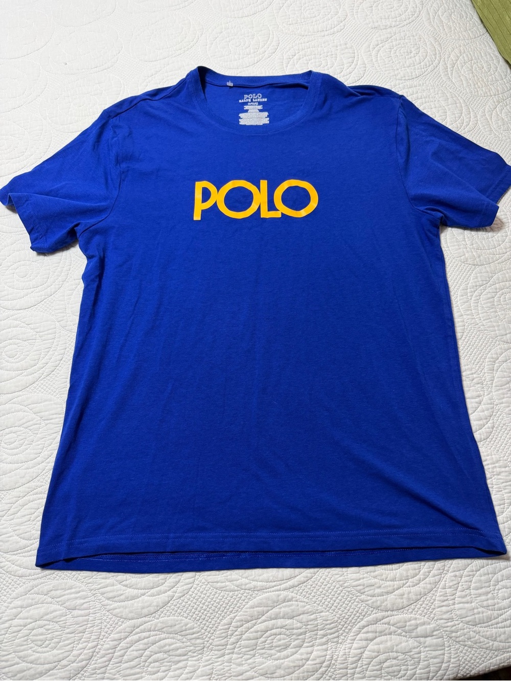 Polo by Ralph Lauren Blue T‑Shirt with Yellow POLO Logo